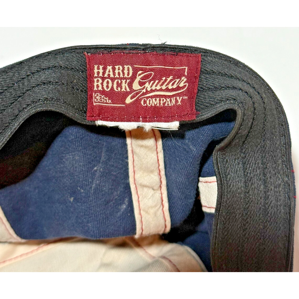 Hard Rock Guitar Company Orlando FL Hat Adult Fittedā L/XL Blue Tan Baseball Cap - Picture 2 of 4